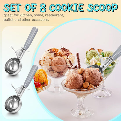 Reallnaive Ice Cream Scooper with Trigger, 4 oz, Gray