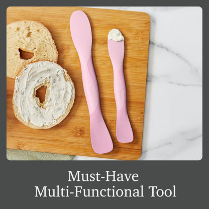 Tovolo Mini Scoop & Spread Tool for Kitchen Meal Prep Small Sandwich Spreader Spatula for Peanut Butter Jelly, Silicone BPA Free Dishwasher Safe Scooper Spreader, Aqua Seafoam Green