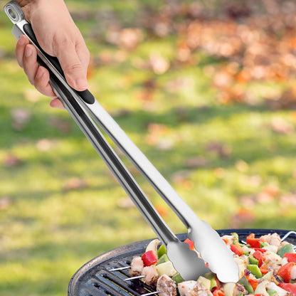17" Extra Long Metal Tongs,Grilling Tongs,Stainless Steel Tongs for Cooking