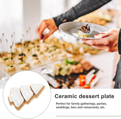 Operitacx Ceramics Serving Tray Christmas Tree Fruit Tray, Veggie Tray Fruit Platter for and Vegetable Snacks Dips