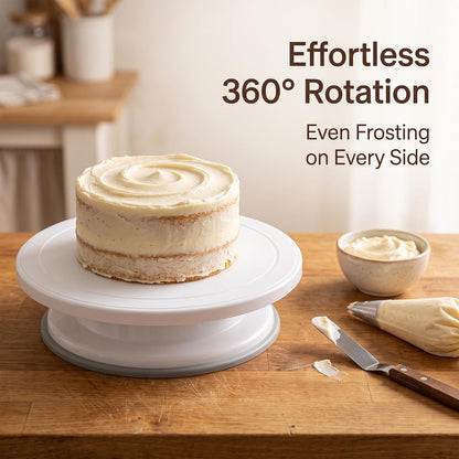 3 Pcs 11 Inch Rotating Cake Turntable, Smooth 360° Revolving Cake Stand
