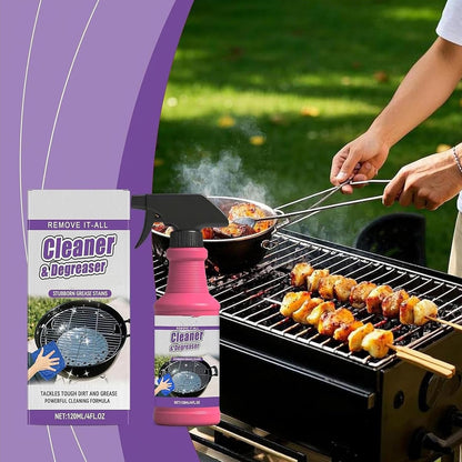 Remove It All Cleaner And Degreaser,Heavy Duty Grill Degreaser,Fast-Acting Heavy-Duty Grill Degreaser Spray,Bbq Grill Cleaner,Grill Cleaner For Outdoor Grills,For Burnt Food & Grease (2PC)
