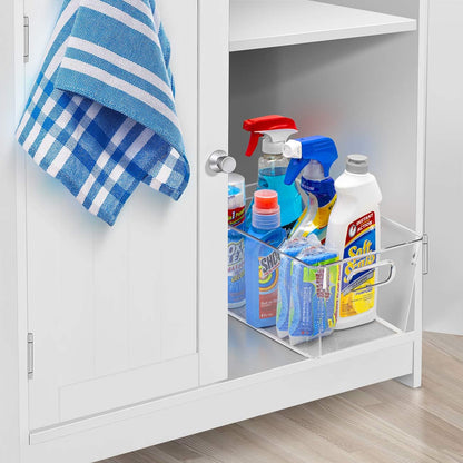 Sorbus Large Clear Plastic Storage Bins for Shelves, Clothes, with Handle - Clear Storage Bins, Drawer, Shelf, Closet, Pantry, Fridge, Freezer Organizer Bins, Closet Organizers and Storage (4 pack)