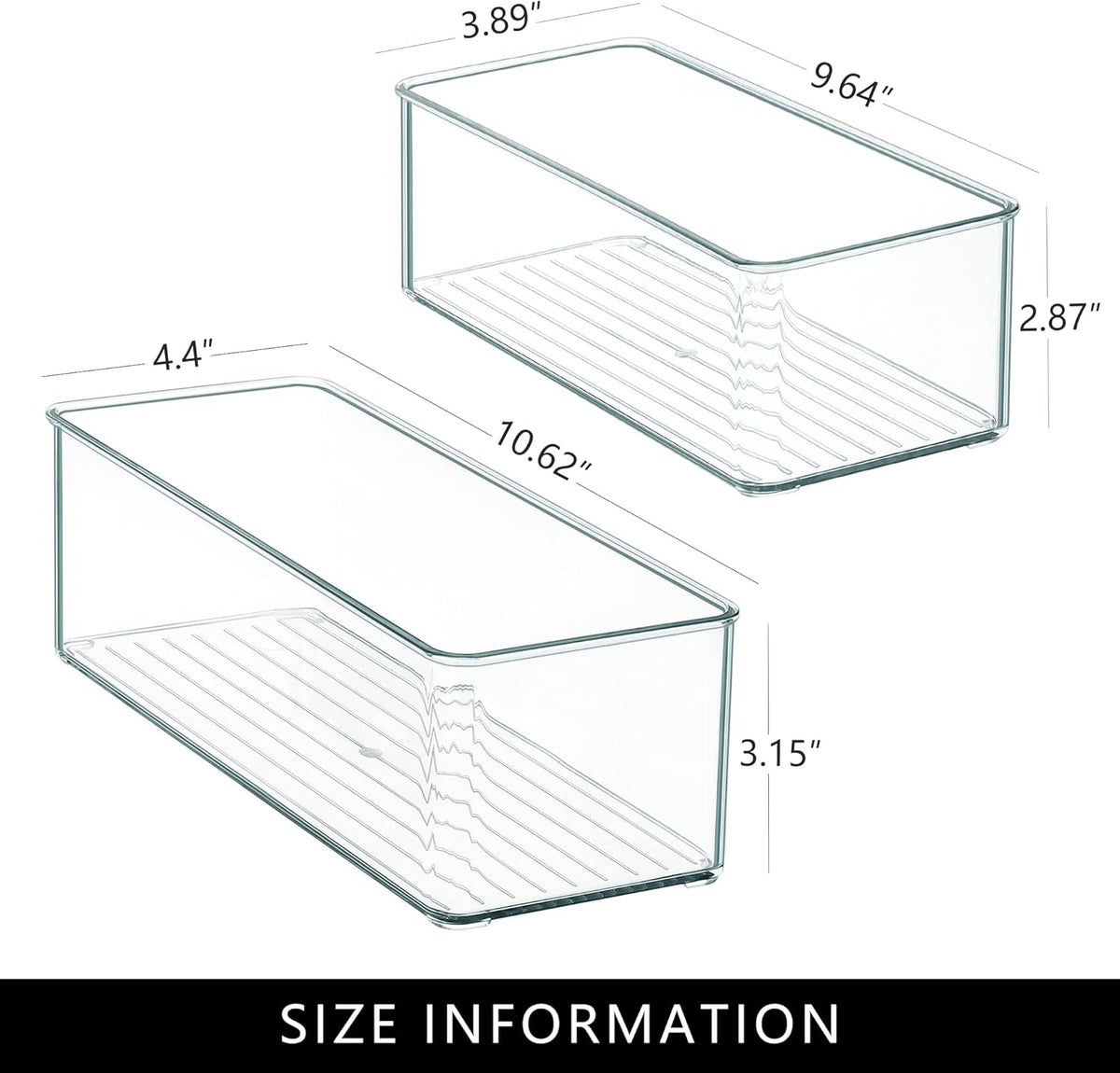 Qilinba 8 PACK Drawer Organizers Deep Drawer Organizer Bins Silverware Organizer Clear Stackable Storage Bins for Bathroom, Pantry, Office, Vanity, Desk Organization and Storage