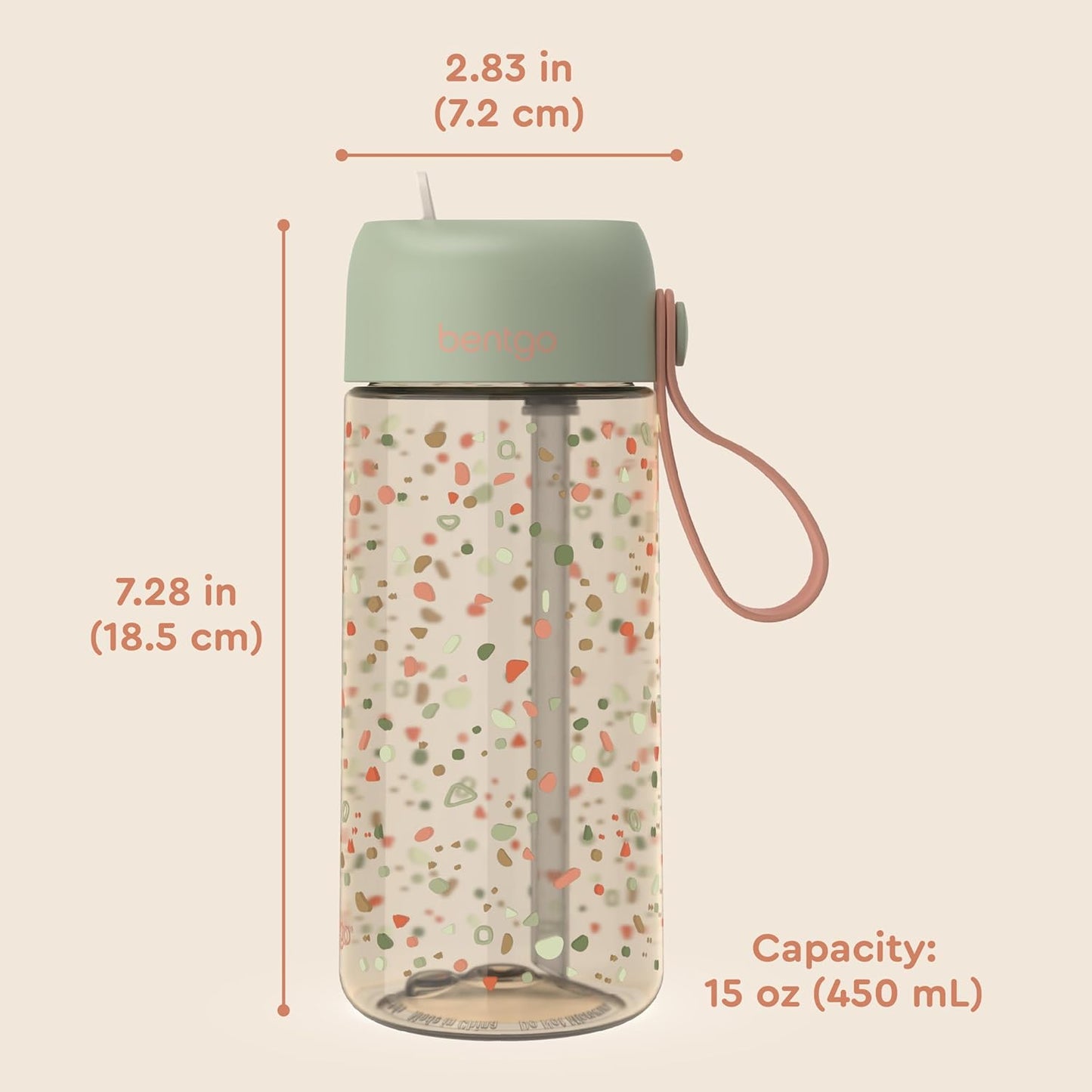 Bentgo Kids Water Bottle - Leak-Proof, Durable Tritan PFAS- & BPA-Free 15 fl oz, Kids/Toddlers Ages 3+ for School & Sports; Bite & Sip Spout, Carrying Handle, Dishwasher Safe (Unicorn)