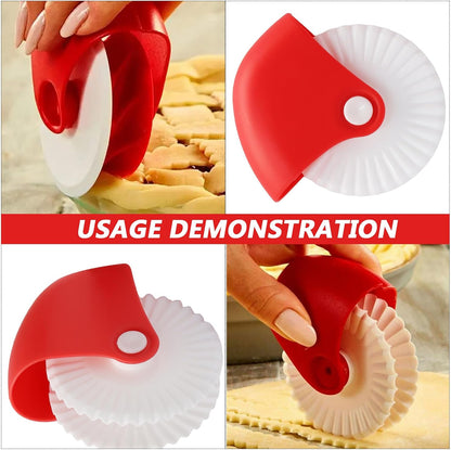 2-Pack Pastry Wheel Cutter Set, Pie Crust Crimper for Dough Cutting