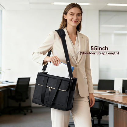 PASMAN Insulated Lunch Bag for Women, 15.6" Laptop Tote with Leakproof Cooler Compartment for Nurse Teacher Work Office and Outdoor