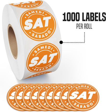Easy Identification Date Stickers 7,000 Days of the Week Stickers – Sunday 3/4" Days of the Week Food Labels – Day Dots for Food – Restaurant Supplies – Best By Commercial Kitchen Supplies