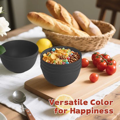 Wrova Wheat Straw Bowls for Kitchen set of 6,Anti-Scald Thick Soup Bowls 40oz,Microwave and Dishwasher Safe Bowl Sets, Unbreakable Cereal Bowl Sets. Vibrant Series