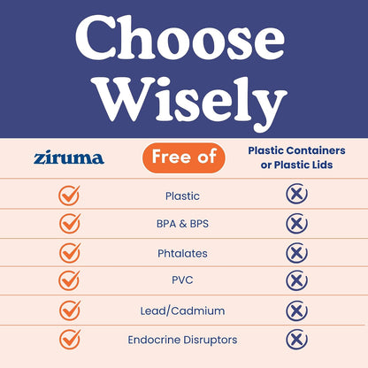 Ziruma Non-Toxic Glass Food Containers with Lids, 4-Pack, 35 oz, Beige | Plastic & BPA free. Glass body, glass lid & platinum silicone seal. Airtight & leakproof. Freezer & microwave safe.