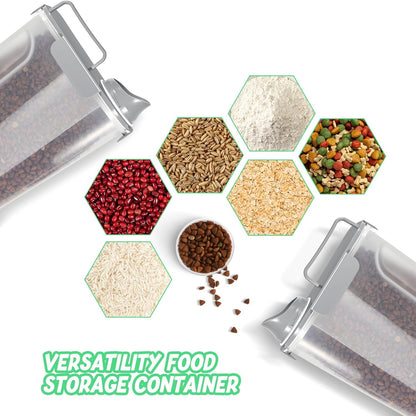 LEAWALK 5-7Lbs Dog Cat Food Storage Container with Upgraded Large Nozzle BPA-free, 4 Snap Seals Plastic Pet Food Storage Containers with Handles are Easy to Clean and Carry
