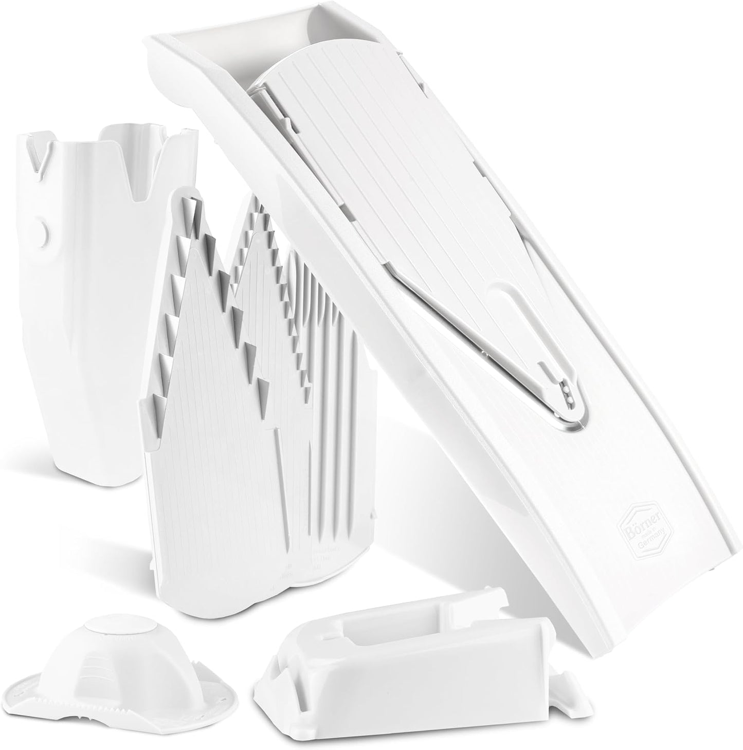 BORNER V Mandoline Slicer Kitchen V1 ClassicLine Starter Set | Vegetable Grater Börner - Quality Made in Germany, Color:White