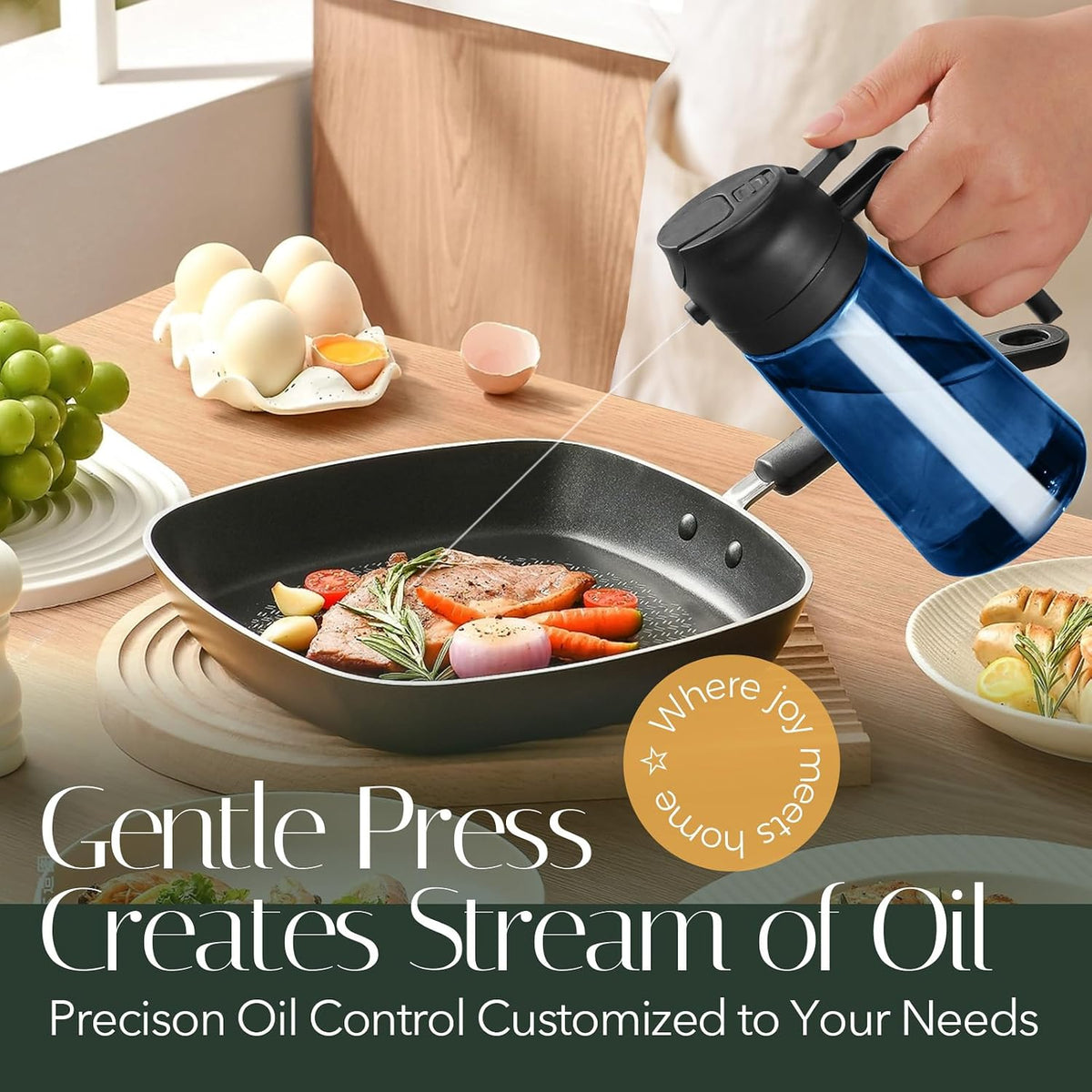 YARRAMATE 16oz/470ml Light-Blocking Dark Oil Sprayer for Cooking (Black)
