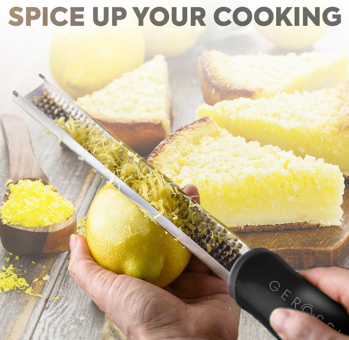 Stainless Steel Lemon Zester with Handle, Citrus Zester Grater for Cheese