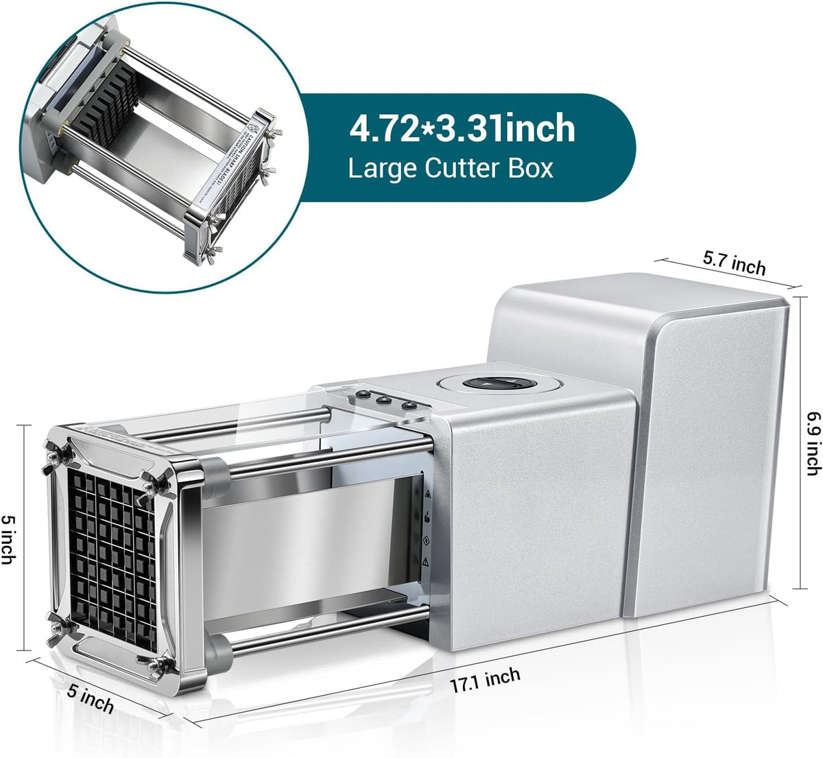 Sopito Professional Electric French Fry Cutter for Potatoes, 1/4-3/8-1/2