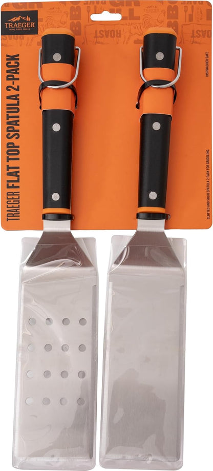 Traeger Grills Flat Top Spatula 2-Pack, Stainless Steel, Dishwasher-Safe