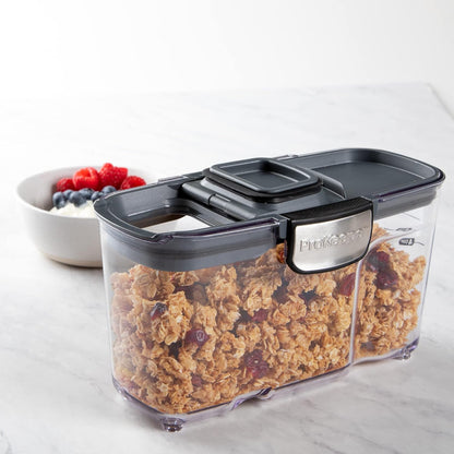 Progressive International ProKeeper+ Clear Plastic Airtight Food Baker's Kitchen Storage Organization Container Canister Set with Magnetic Accessories, 2- Piece Set (Grain 2.5-Quart)