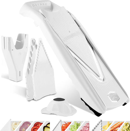 Börner Mandoline Slicer V5 (Basic Set) • Vegetable V-Slicer for Slices in 4 Thickness Settings • Stainless Steel V-Blade • Adjustable Kitchen Slicer for Vegetables & Fruits • Color: Green