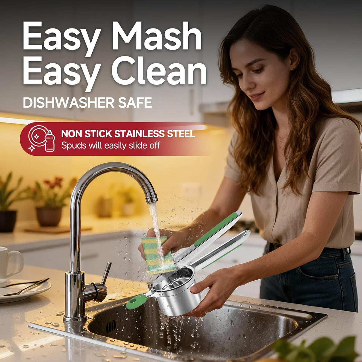 Potato Ricer for Mashed Potatoes-Stainless Steel 15oz