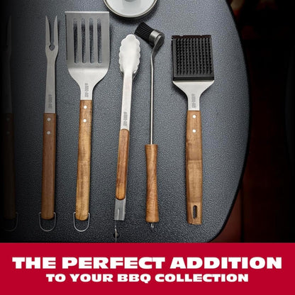 BBQ-AID Grill Brush for Outdoor Grill Bristle Free - 18" BBQ Brush for Grill Cleaning Kit - Safe BBQ Grill Cleaner Brush and Scraper - Stainless Grill Cleaning Brush for Any Grill, Grill Accessories