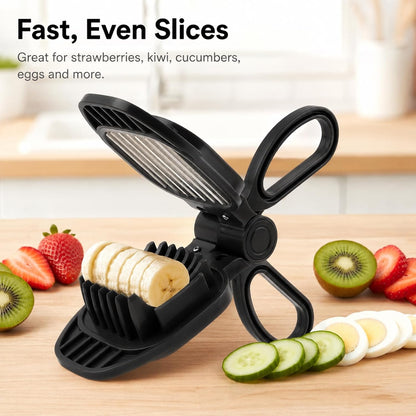 Multi-Purpose Fruit & Egg Slicer with Sharp Stainless Steel Blades
