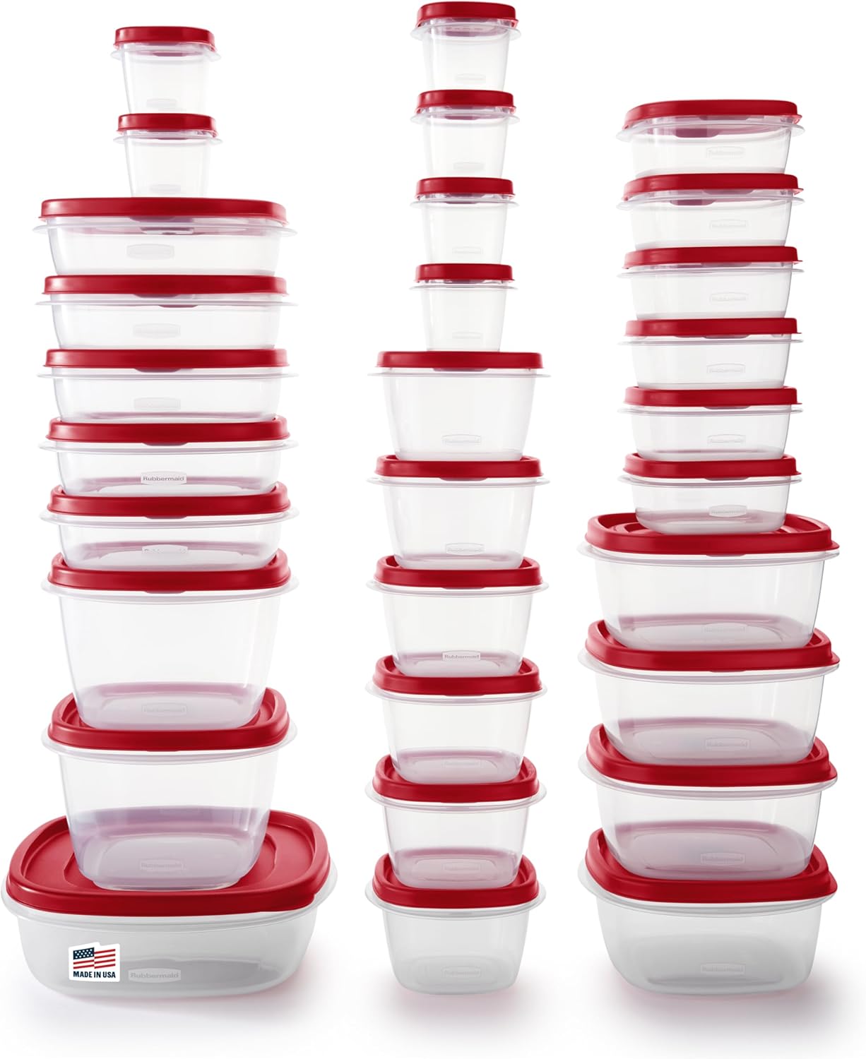 Rubbermaid EasyStore Large Containers, 18-Piece Set, Food Storage Containers with Lids