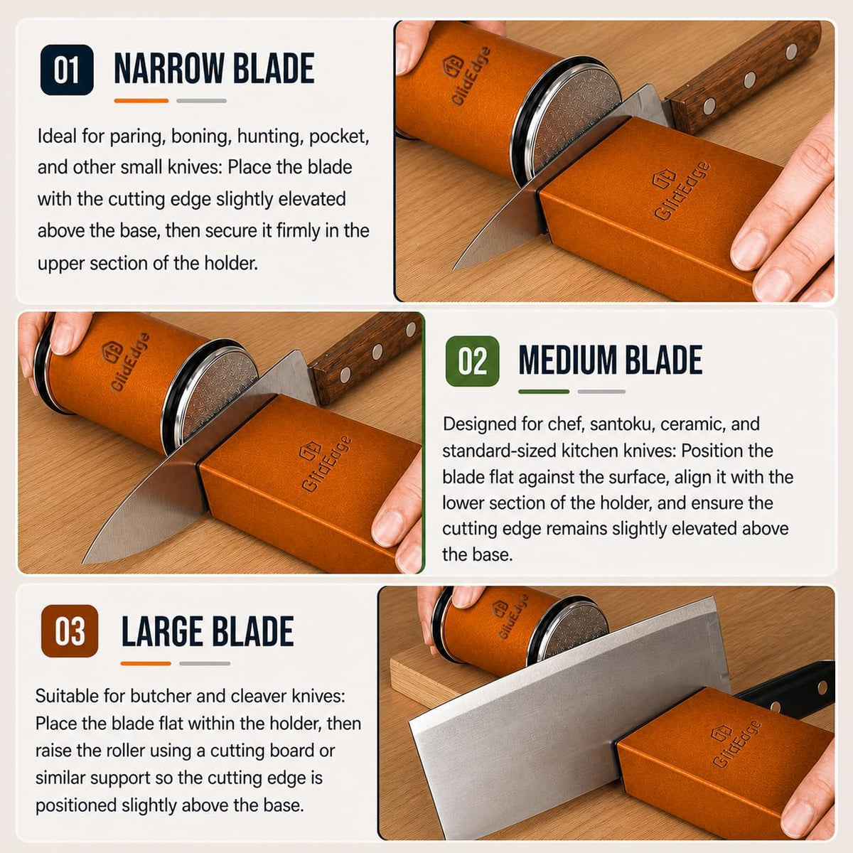 Rolling Knife Sharpener with Diamond, Ceramic & Stainless Steel Discs