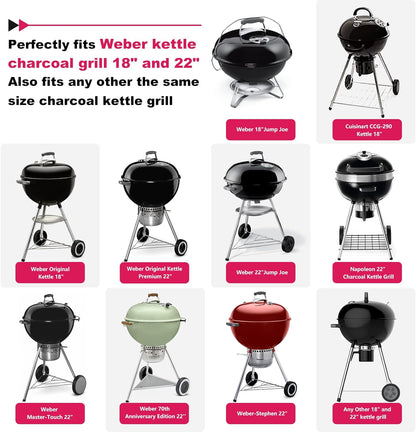 Grill Table for Weber 22" &18" Original Kettle, for Weber Grill Table, Stand Cart for JumboJoe Master-Touch Charcoal Outdoor Prep Performer Charcoal Accessories for Outside