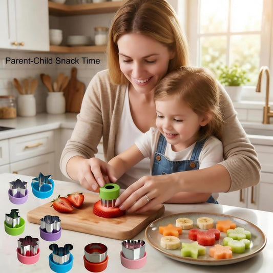 9 PCS 1.5 In Mini Fruit Vegetable Cookie Cutters Set for Kids