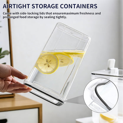 42pcs Airtight Containers, Clear Stackable Dry Food Storage | 42pk clear airtight containers with tight lids keep dry food fresh. Safe plastic, stackable for pantry kitchen storage