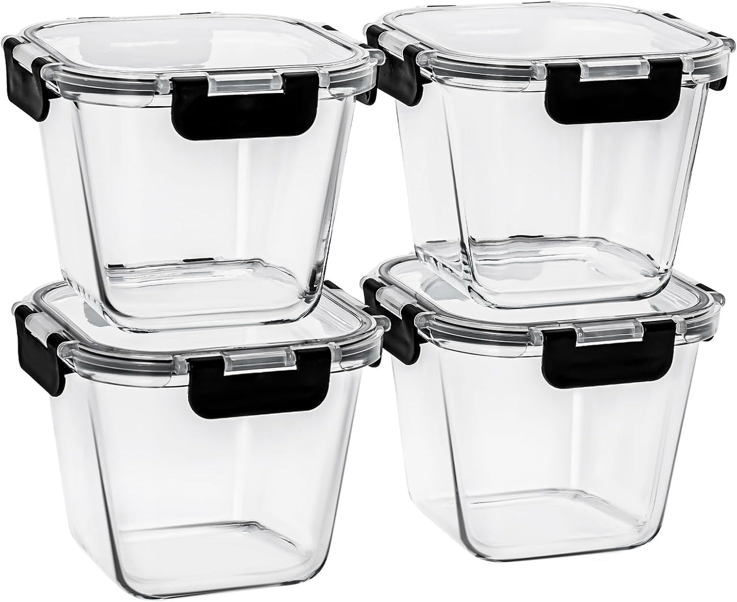32 oz Glass Soup Containers with Lids, 4 Cup Glass Food Storage Containers with lids, Meal Prep Containers, Microwave, Oven, Freezer and Dishwasher, BPA Free