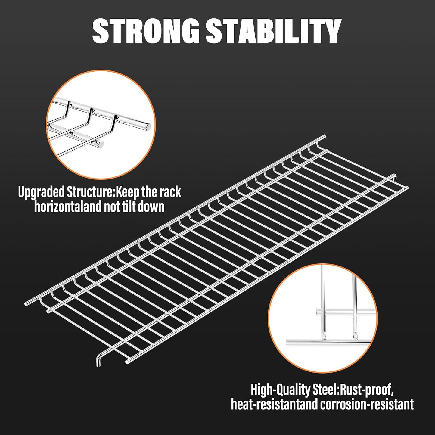 Utheer 2-Pack Griddle Warming Rack for Blackstone 28" Griddles, Stainless Steel Flat Top Grill Accessories | Reversible Rack Adds Prep Space, Foldable Clip-On Design Expands Cooking & Holding Area