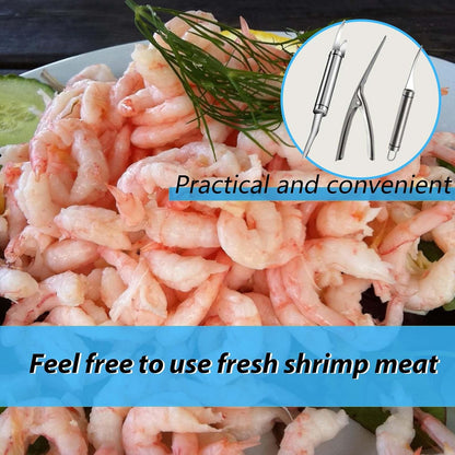 3 Shrimp Deveining Tool, FRIVASTIC Shrimp Peeler Cleaner, Tow-In-One Shrimp Line Knife, Stainless Steel Shrimp Line Knife, Stainless Steel Crawfish Peeler Tool, Shrimp Threader Fishing Line Remover