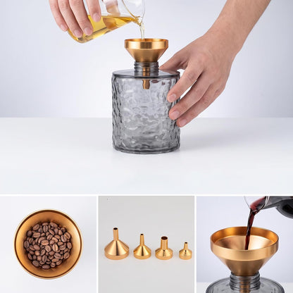 8PCS 4 Size Mini Metal Funnel for Filling Small Bottles