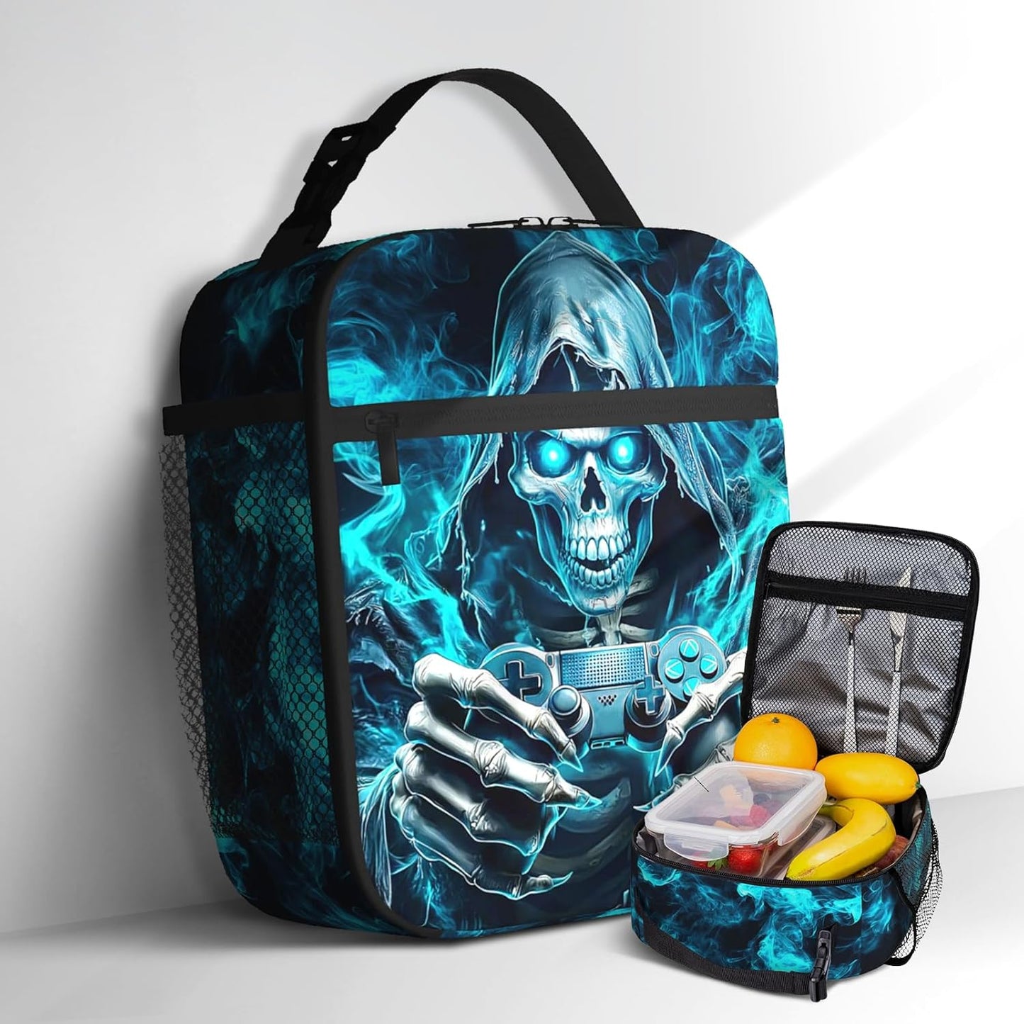Boys Lunch Box for School Insulated Football Lunch Bag for Kid Boys Girls Teen Bento Boxes to School Office Picnic Travel Hiking Lunchbag Waterproof Leakproof with Adjustable Shoulder Strap