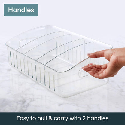 YouCopia FreezeUp Freezer Bin 12", BPA-Free Fridge Organizer with Adjustable Dividers and Handle for Frozen Food and Leftovers