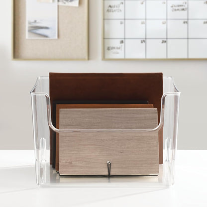 iDesign Open-Front Storage Bin, Clear | Kitchen, Pantry, Bathroom, Home Office, Made in USA