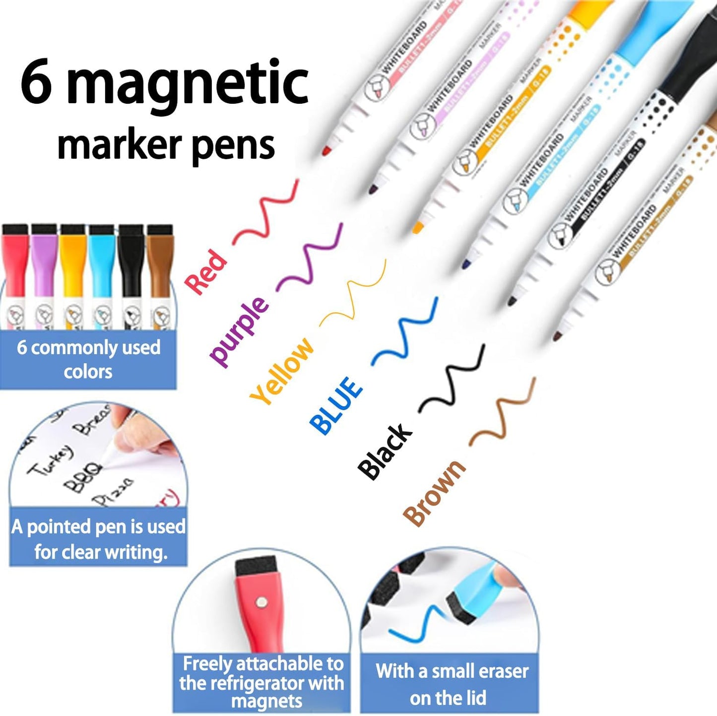 Acrylic Magnetic Magnetic Whiteboard for Fridge w/Markers – Reusable Meal Planner & Calendar Set, Minimalist Clear Design, Replaceable Weekly & Monthly Templates, Premium Kitchen Organizer, 12.7"x8.3"