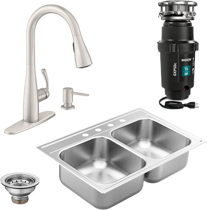 Moen Kitchen Sink Strainer Basket with Drain Assembly, Stainless Steel, 22036