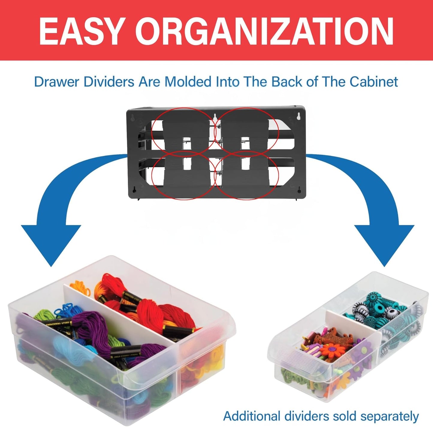 Akro-Mils 44-Drawer Plastic Drawer Storage Cabinet for Garage Organization, Bead Organizer, Building Bricks Storage, Teacher Toolbox, Makeup Organizer, 20" W x 6" D x 16" H, 10144 Black