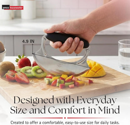 Amco – Mezzaluna with Silicone Handle – Black