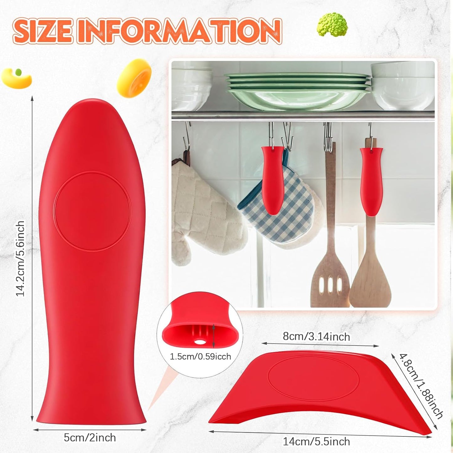 Domensi 4 Pcs Silicone Hot Handle Holder Set Cast Iron Skillet Handle Covers Heat Resistant Silicone Assist Handle Holder for Frying Pans Cast Iron Skillet Griddles Cookware(Grey)