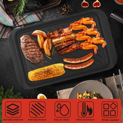 2Pack Grilling Prep and Serve Trays,Melamine Serving Tray for Food,Grilling Prep Trays BBQ Platters for Cooked and Ra-w Meat, Outdoor, Party,Marinating Meats