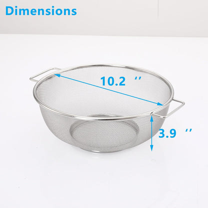 Over The Sink Colander, Stainless Steel Expandable Strainer Basket, Extendable Handles, Dishwasher Safe for Pasta Vegetables Fruits