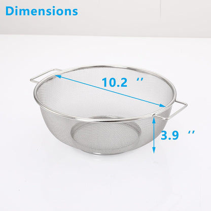 Over The Sink Colander, Stainless Steel Expandable Strainer Basket, Extendable Handles, Dishwasher Safe for Pasta Vegetables Fruits