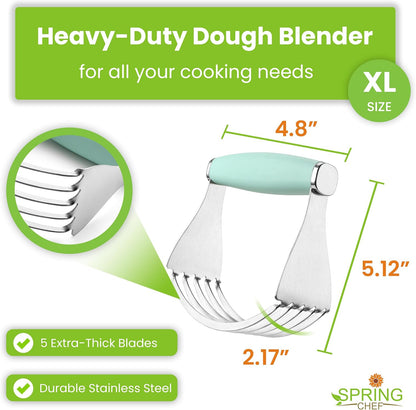 Spring Chef XL Pastry Blender, Durable Dough Blender For Baking - Black