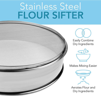 Vollum Stainless Steel Flour Sifter Fine Mesh Baking Sieve