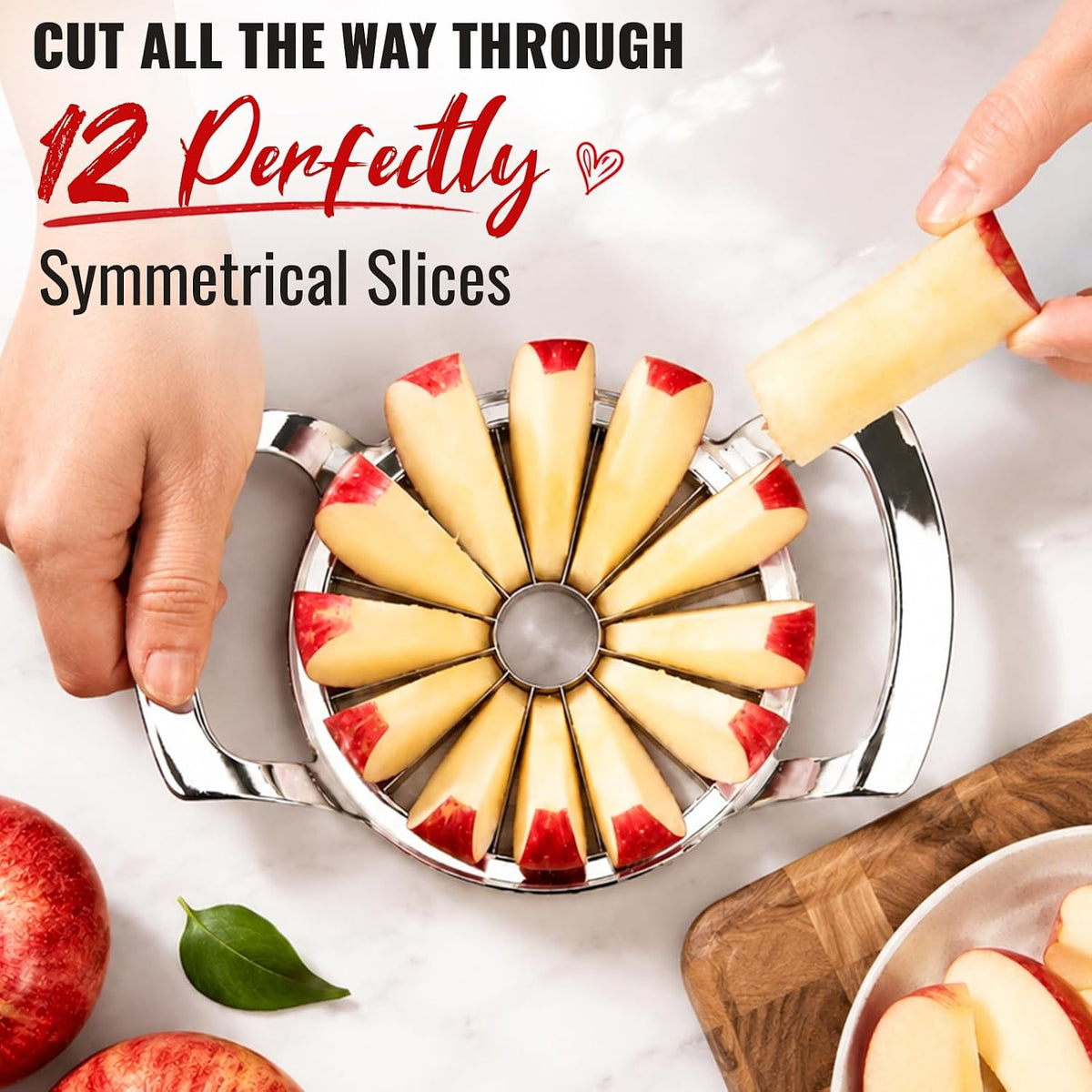 YYP Heavy Duty 8-Blade Apple Slicer, Extra Large Stainless Steel Apple Cutter & Corer, Sharp, Easy to Use, Dishwasher Safe for Apples & Fruits