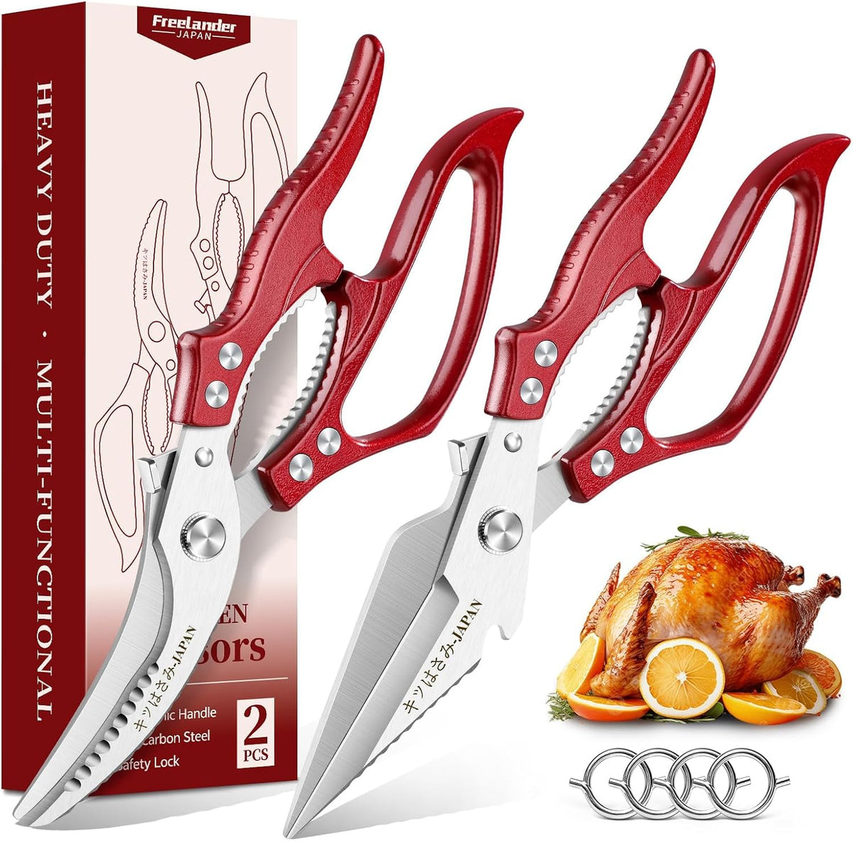 Freelander Kitchen Scissors Set - All Purpose Heavy Duty Poultry Shears