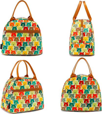 FlowFly Insulated Lunch Cooler Bag - Tote Bag Organizer for Women/Men, Black - Colors B